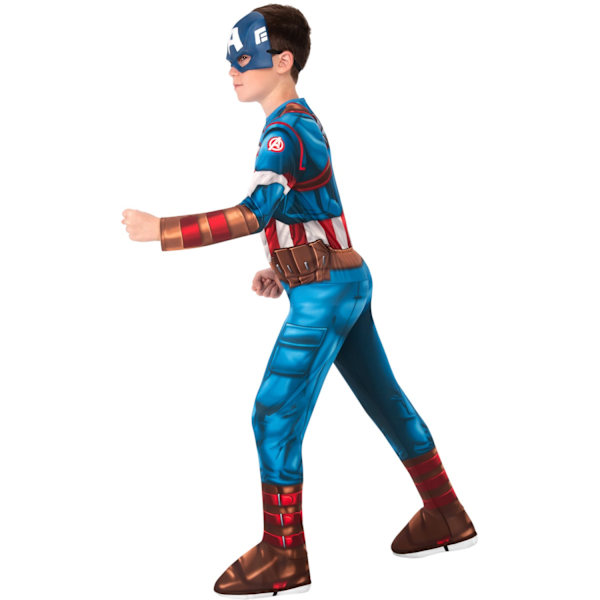 Captain America Pojkkostym 5-6 år Blå/Röd/Vit Blue/Red/White 5-6 Years