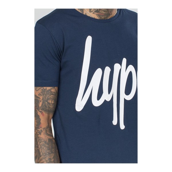 Hype Script T-shirt för män S Marinblå/Vit Navy/White S