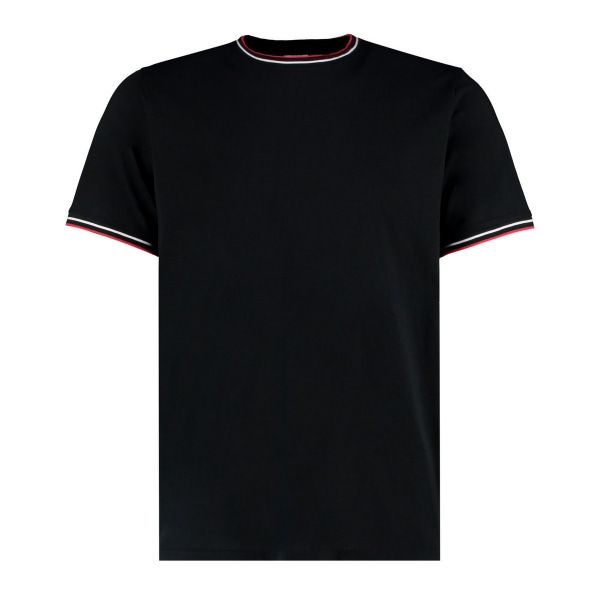 Kustom Kit Mode T-shirt för män med tipp S Svart/Vit/Röd Black/White/Red S