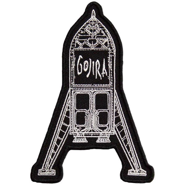 Gojira Vävd Shuttle Stryk På Patch One Size Svart/Vit Black/White One Size