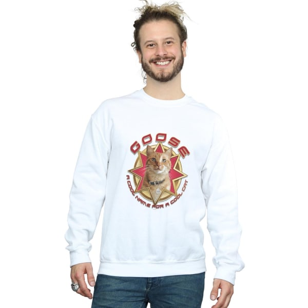 Marvel Herr Captain Marvel Goose Cool Cat Sweatshirt 5XL Vit White 5XL