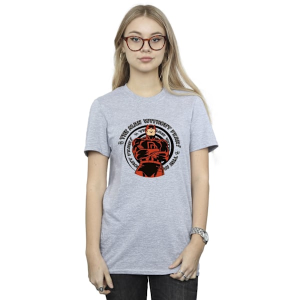 Marvel Womens/Ladies Comics Daredevil Spiral Cotton Boyfriend T Sports Grey 4XL