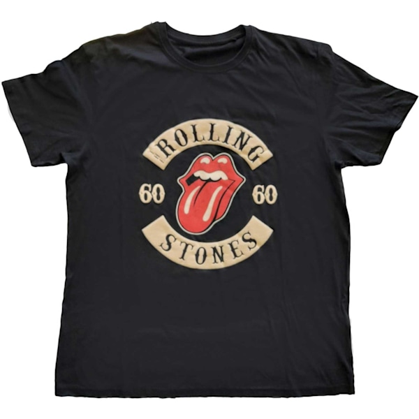 The Rolling Stones Unisex Adult Sixty Biker Suede T-Shirt XXL B Black XXL