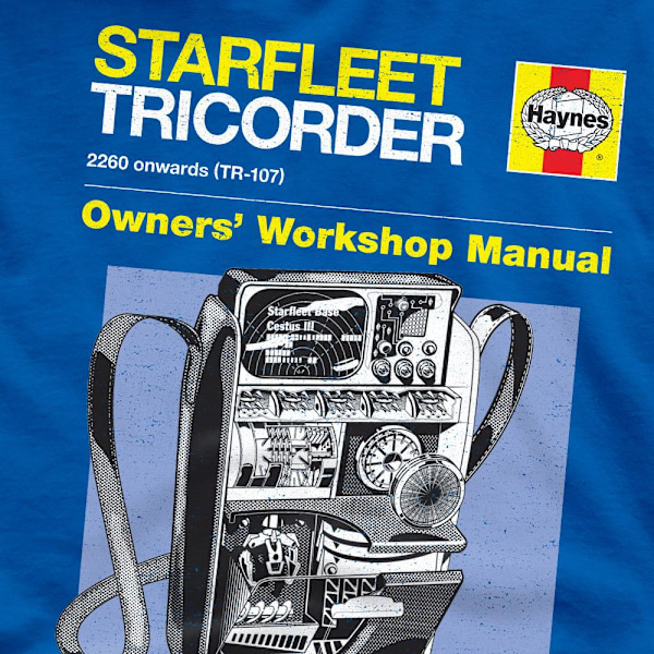 Star Trek Herr Tricorder Manual T-Shirt 4XL Kungsblå Royal Blue 4XL