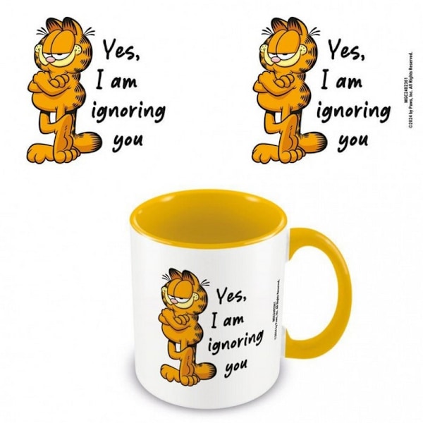 Garfield Ja, jag ignorerar dig Inner Two Tone Mug One Size Whi White/Yellow One Size