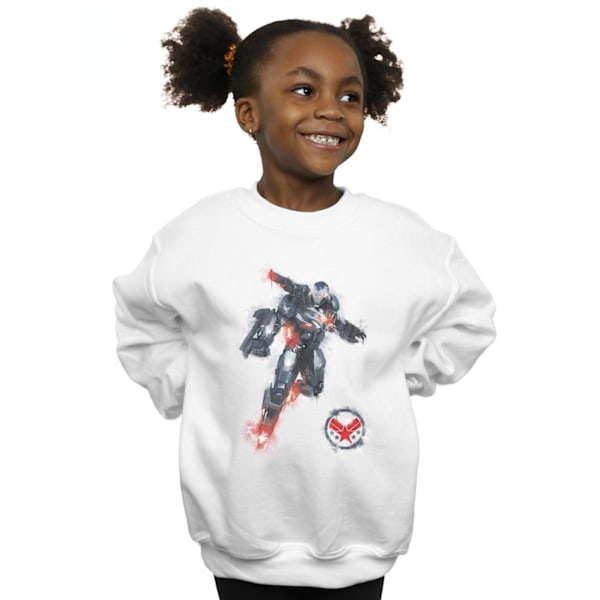 Marvel Girls Avengers Endgame Målad War Machine Sweatshirt 12 White 12-13 Years