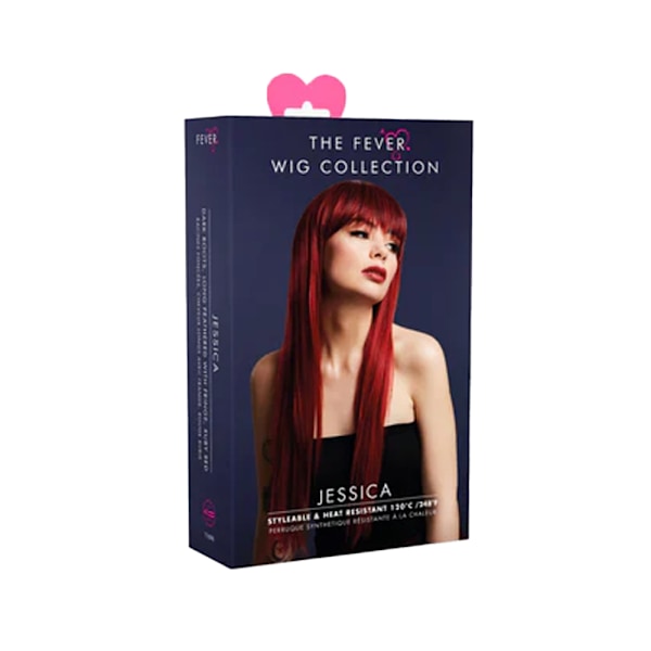 Fever Dam/Dam Jessica Rak Peruk One Size Rubinröd Ruby Red One Size