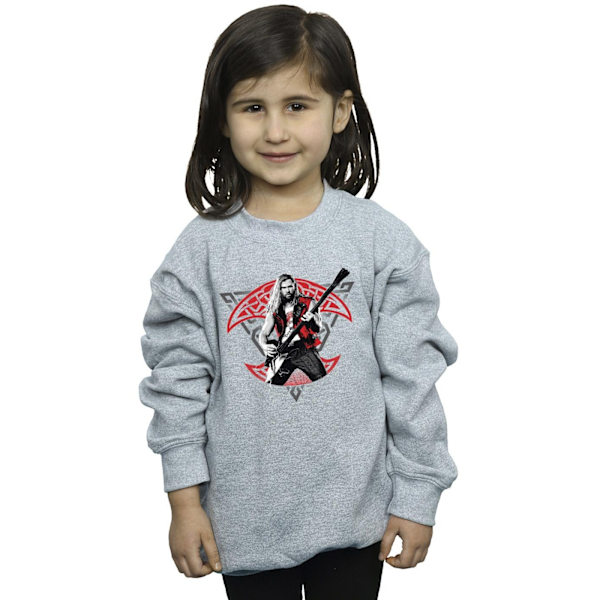 Marvel Girls Thor Love And Thunder Solo Guitar Sweatshirt 9-11 Sports Grey 9-11 Years