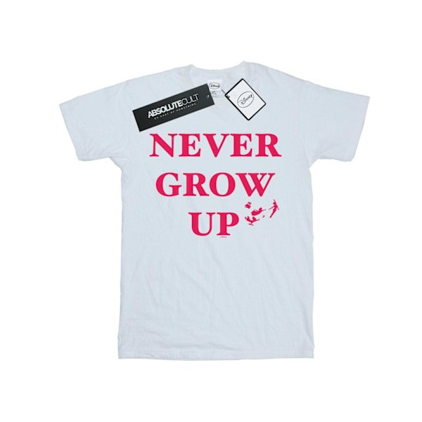 Disney Dam/Kvinnor Peter Pan Never Grow Up Bomull Boyfriend T White 3XL