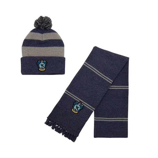 Harry Potter Unisex Vuxen Ravenclaw Mössa Och Halsduk Set One Size Blue/White One Size