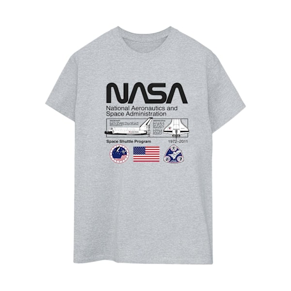 NASA Dam/Kvinnor Space Admin Bomull Boyfriend T-Shirt 3XL Spo Sports Grey 3XL