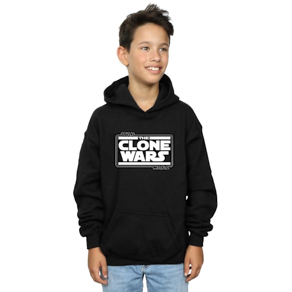 Star Wars Boys Clone Wars Logo Hoodie 9-11 år Svart Black 9-11 Years