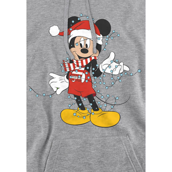 Disney Herr Mickey Mouse Julbelysning Hoodie XL Sport Heath Sport Heather XL