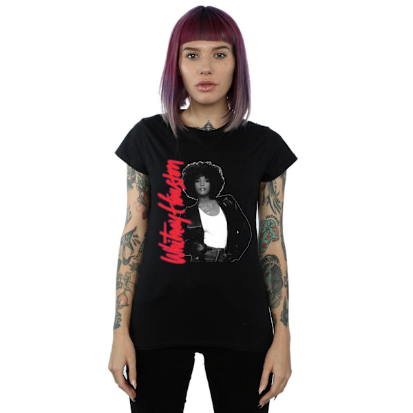 Whitney Houston Dam/Kvinnor Whitney Pose Bomull T-shirt L Bla Black L