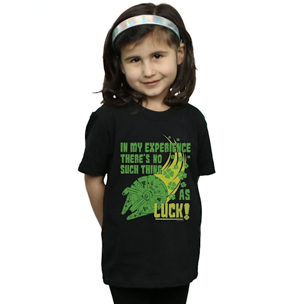 Star Wars Girls Millennium Falcon Shamrock Luck Bomull T-shirt Black 5-6 Years