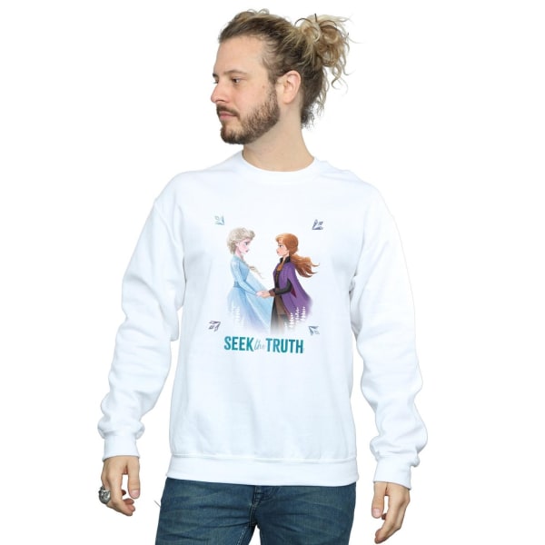 Disney Mens Frozen 2 Elsa And Anna Seek The Truth Sweatshirt L White L