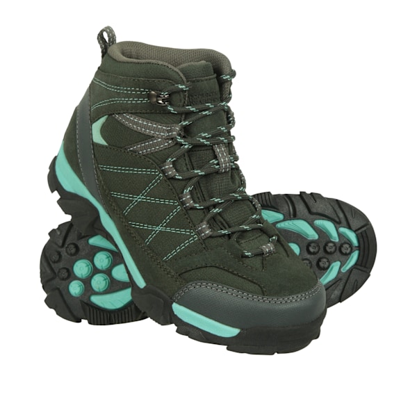 Mountain Warehouse Barnens/Barn Trail Mocka Walking Boots 2 UK Teal 2 UK