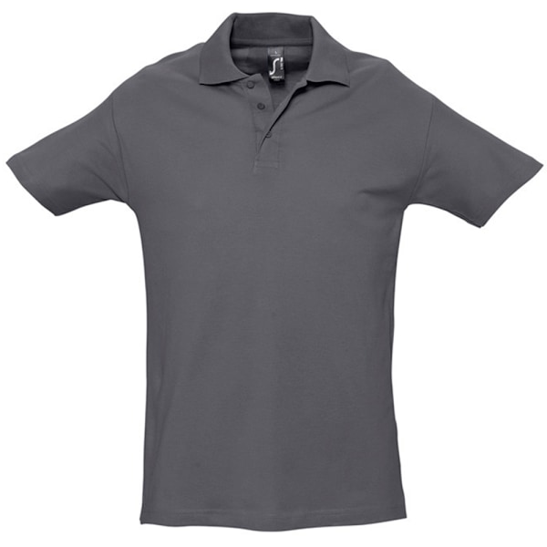 SOLS Herr Spring II Kortärmad Tungvikts Poloskjorta L Mus Mouse Grey L