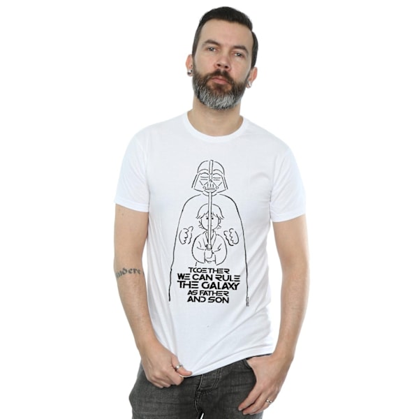 Star Wars T-shirt för män Rule The Galaxy 5XL Vit White 5XL