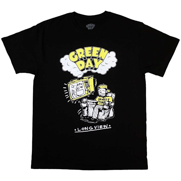 Green Day Unisex Adult Longview Doodle T-shirt L Svart Black L