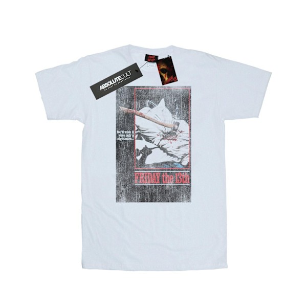 Fredag den 13:e herr Distressed Axe Poster T-shirt S Vit White S