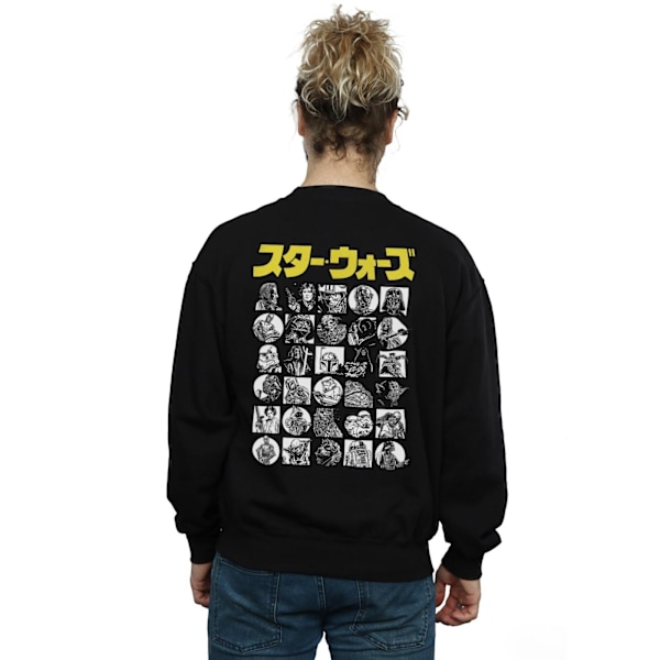 Star Wars Herr Sweatshirt med japanska tecken 3XL Svart Black 3XL