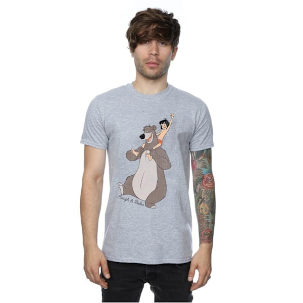 Disney Herr The Jungle Book Classic Mowgli Och Baloo T-Shirt M Heather Grey M