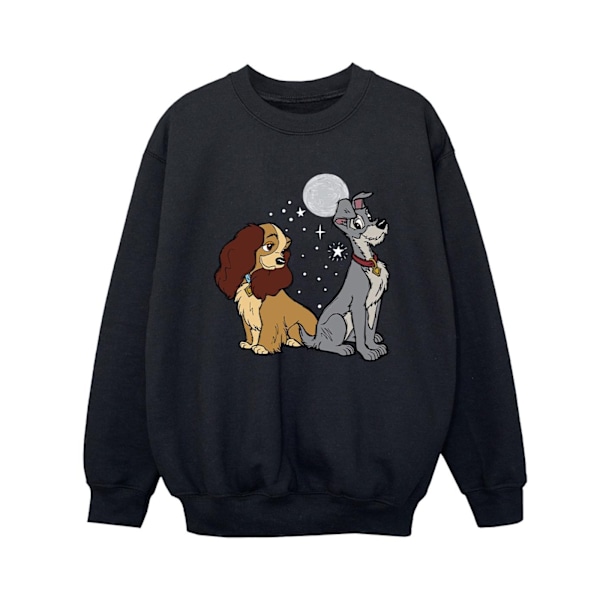 Disney Boys Lady And The Tramp Moon Sweatshirt 12-13 År Svart Black 12-13 Years