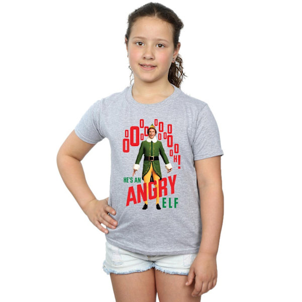 Elf Girls Angry Elf Bomull T-shirt 5-6 år Sports Grey Sports Grey 5-6 Years