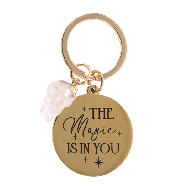Något annat The Magic Is In You Rose Quartz Keyring One Pink/Gold One Size