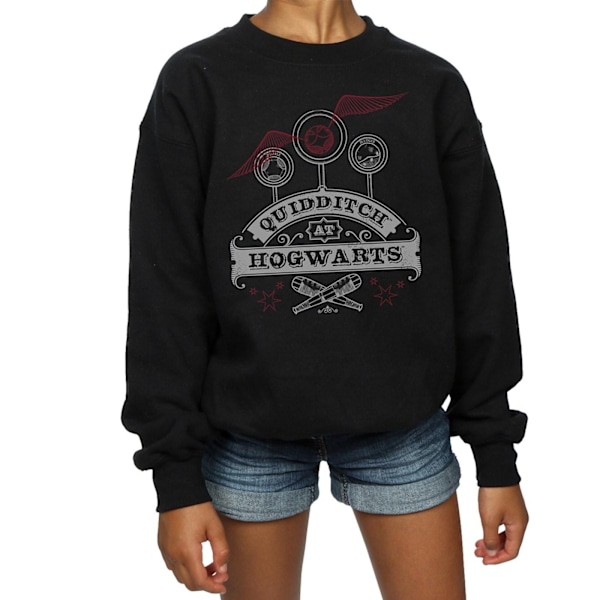 Harry Potter Quidditch på Hogwarts Sweatshirt för flickor 7-8 år B Black 7-8 Years
