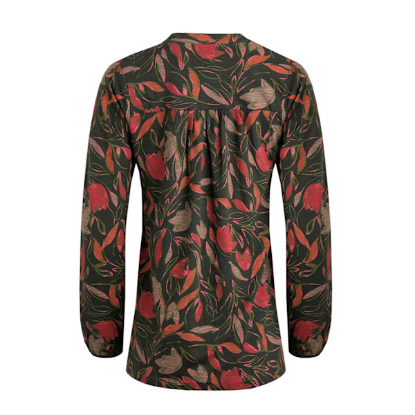 Weird Fish Dam Brooke Leaves Jersey Organisk Topp Storlek 8 UK Dark Olive 8 UK