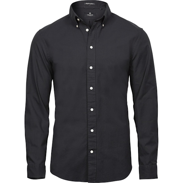 Tee Jays Herr Perfekt Långärmad Oxford Skjorta 4XL Svart Black 4XL