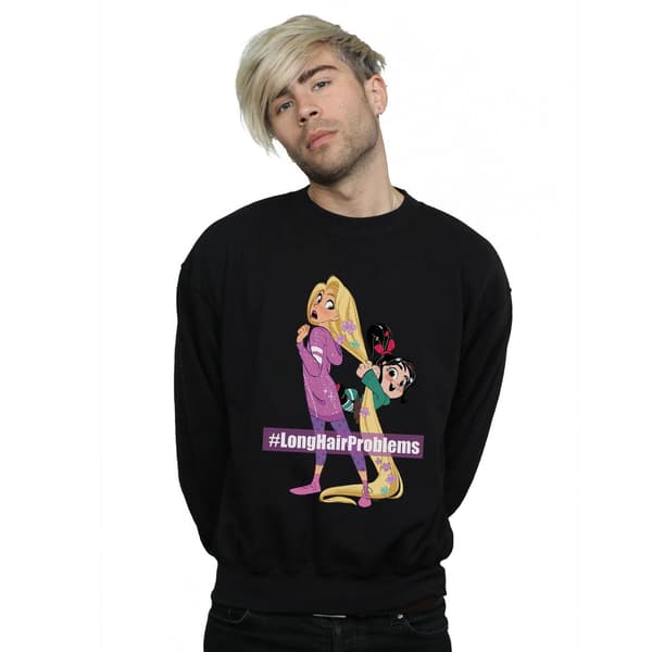 Disney Herr Wreck It Ralph Rapunzel Och Vanellope Sweatshirt M Black M