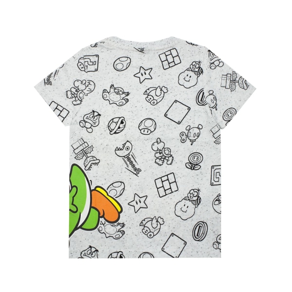 Super Mario Boys Yoshi Marl T-shirt 3-4 år Grå Grey 3-4 Years