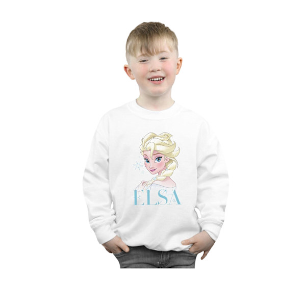 Disney Pojkar Frozen Elsa Snöflinga Porträtt Sweatshirt 7-8 År White 7-8 Years