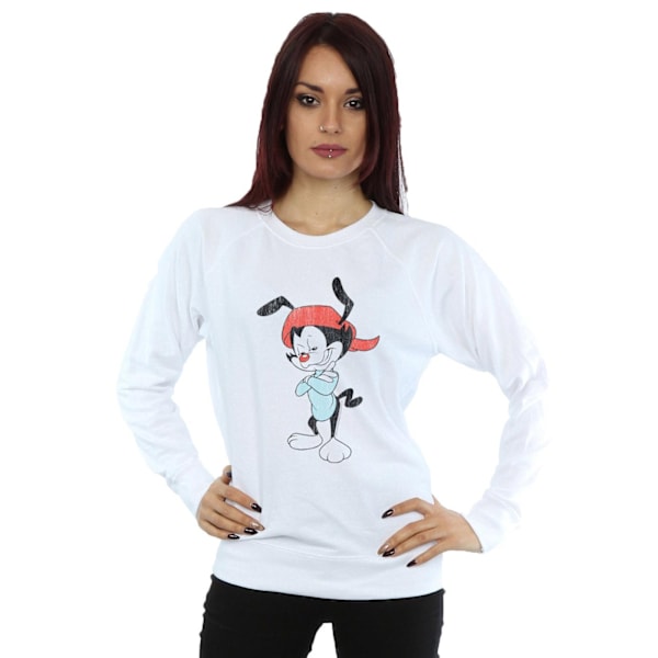 Animaniacs Dam/Damer Wakko Klassisk Pose Sweatshirt XL Vit White XL