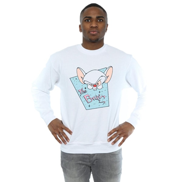 Animaniacs Herr The Brain Mugshot Sweatshirt M Vit White M