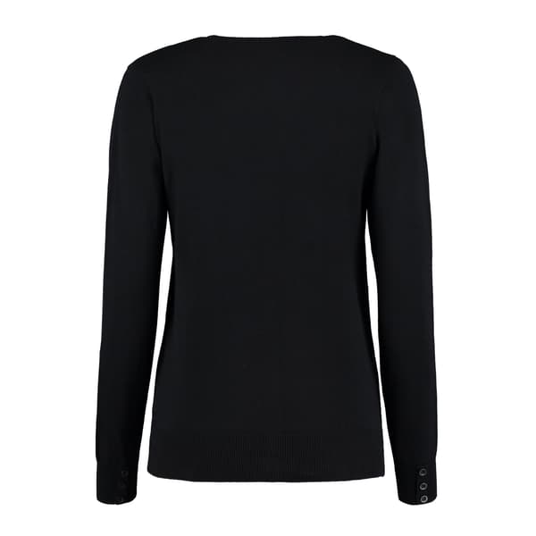 Kustom Kit Dam/Damer Arundel V-ringad långärmad kofta 2 Black 20 UK
