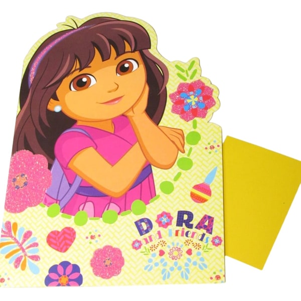 Dora och vänner födelsedagshälsningskort En storlek Flerfärgad Multicoloured One Size