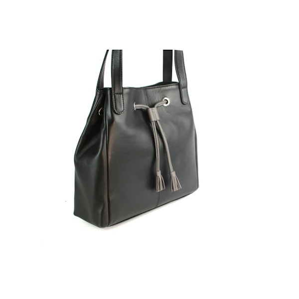 Eastern Counties Leather Keziah Läderhandväska One Size Svart/ Black/Dark Grey One Size