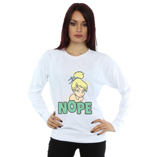 Disney Dam/Kvinnor Tinker Bell Nope Sweatshirt S Vit White S