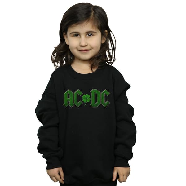 AC/DC Flickor Shamrock Logotyp Tröja 7-8 År Svart Black 7-8 Years