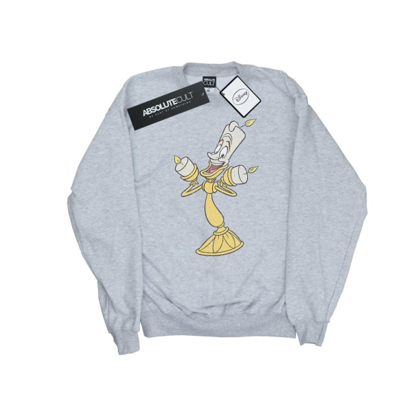 Disney Mens Beauty And The Beast Lumiere Distressed Sweatshirt Sports Grey 3XL