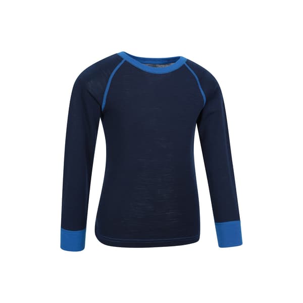 Mountain Warehouse Merino II underställströja med rund hals för barn Blue 5-6 Years