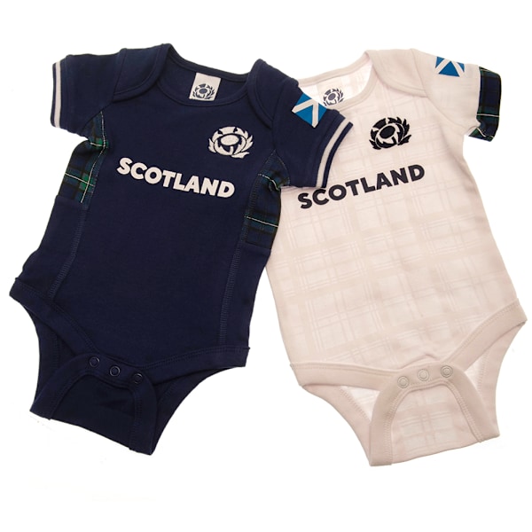 Skottland RU Baby 2023-2024 Body (2-pack) 3-6 månader Vit White/Navy 3-6 Months