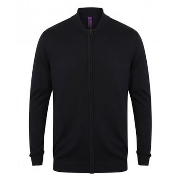 Henbury Unisex Vuxen Stickad Bomberjacka S Marinblå Navy S