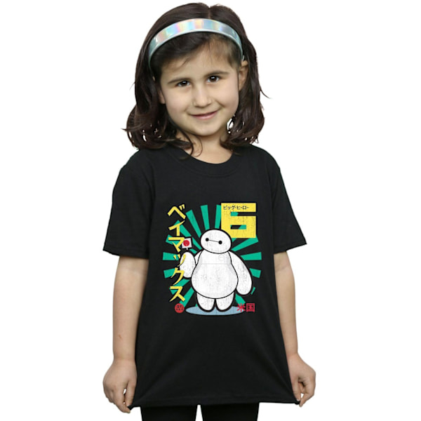 Disney Girls Big Hero 6 Baymax Lollypop Bomull T-shirt 9-11 År Black 9-11 Years