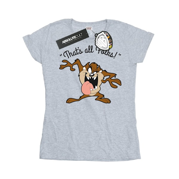 Looney Tunes Dam/Damer That´s All Folks Taz Bomull T-shirt Sports Grey L