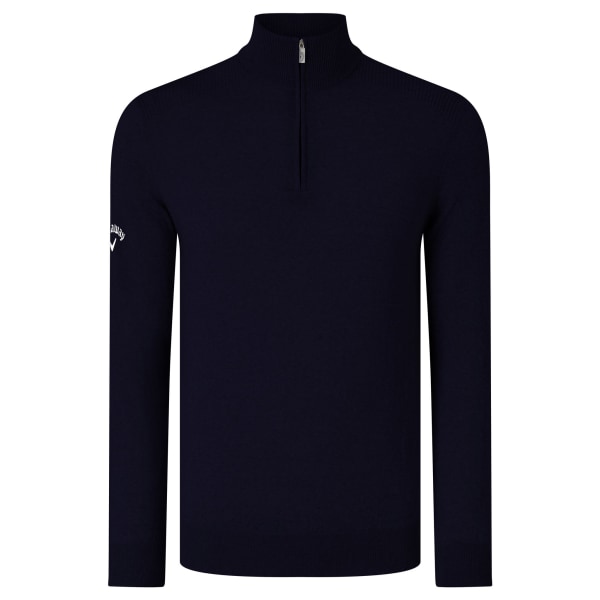 Callaway Man Ribbed Zip Merino Sweater M Peacoat Marinblå Peacoat Navy M